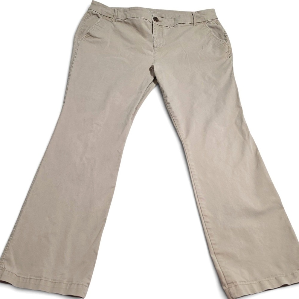 Old Navy Khaki Bootcut Chino Pants Mid Rise Women's 14 Short Tan Boho Western